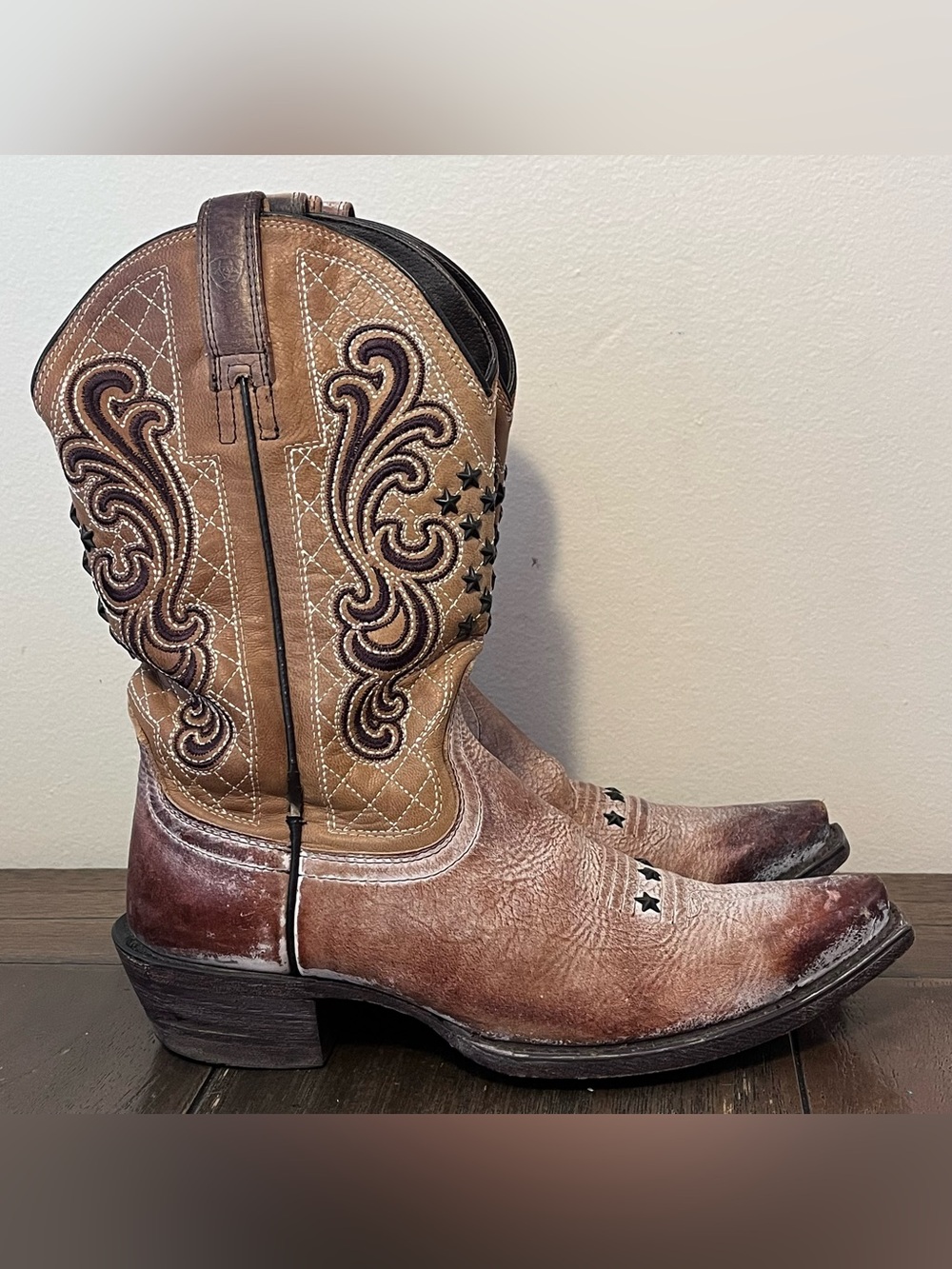Ariat Distressed Brown Leather Western Cowboy Boots Womens 6.5